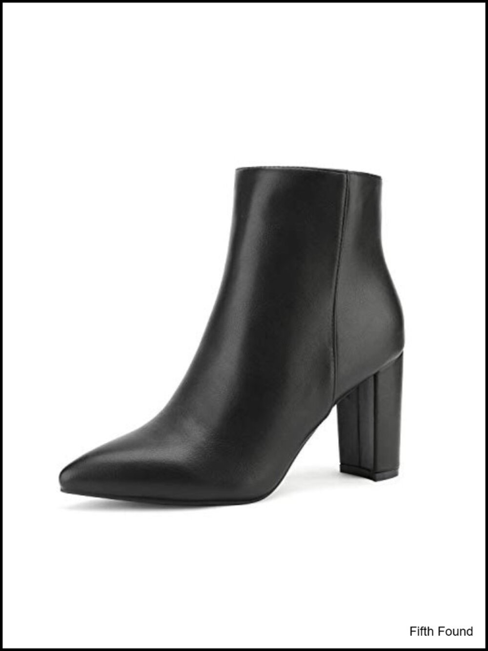 Women's Faux Leather Chunky Heel Ankle Booties with Faux Fur Lining